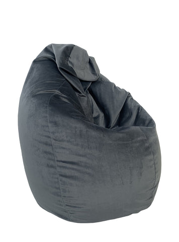 Large Slate Velvet Beanbag